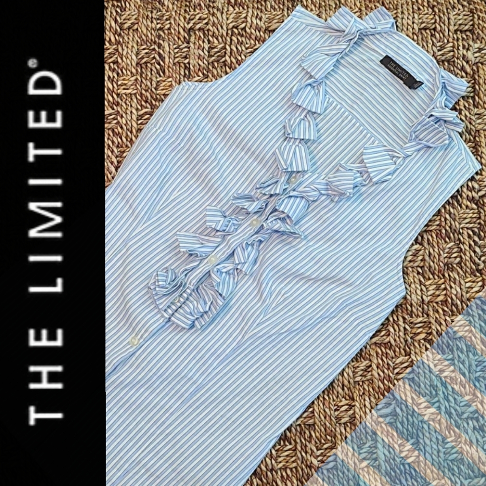 The Limited Sleeveless Button Ruffle Collar